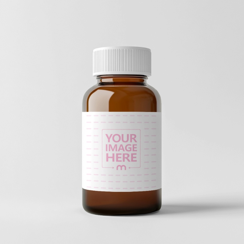 Amber Medicine Bottle Label Mockup preview image