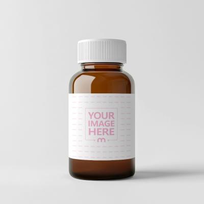 Amber Medicine Bottle Label Mockup