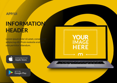 App Promotion Banner with Macbook Mockup Generator 