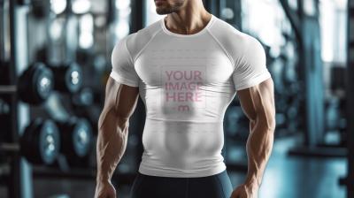 Athletic Compression Shirt Mockup for Sportswear