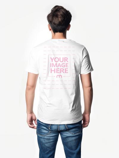 Back View Men's T-Shirt Mockup for Clothing Designs