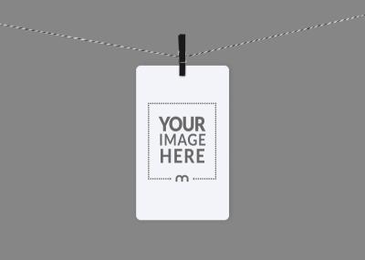 Business Card Hanging on Clothesline Mockup