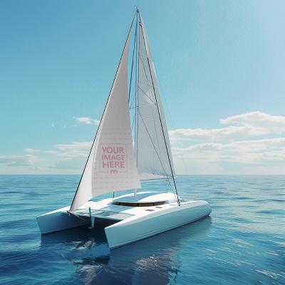 Catamaran Sail Mockup for High-End Yacht and Marine Promotions