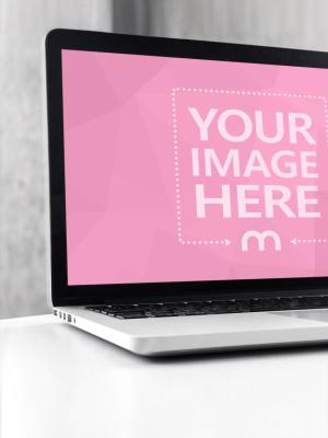 Closeup Macbook Screen Mockup