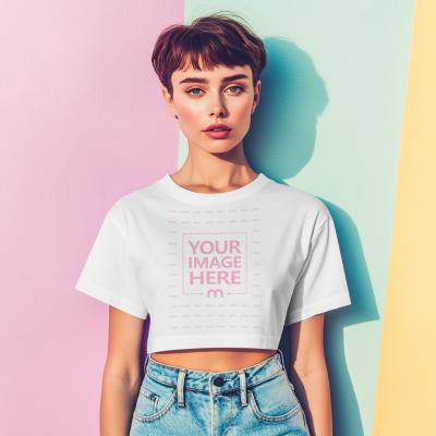 Cropped T-Shirt Mockup for Trendy Fashion Branding