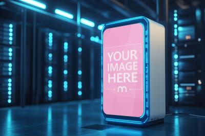 Cutting-Edge AI-Powered Server Mockup for Innovation Showcases