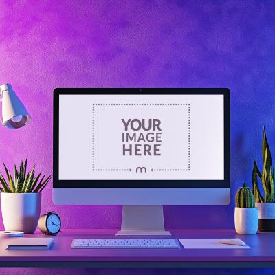 Desktop Monitor Mockup for IOS App Design and Website Display