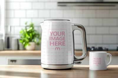 Electric Kettle Mockup for Kitchenware Branding
