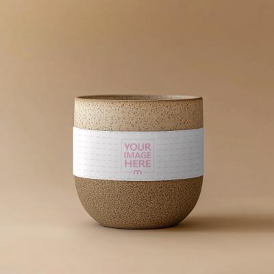 Elegant Ceramic Planter with Label Mockup