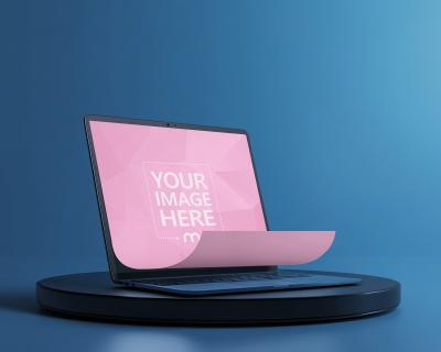 Folded Paper Screen Mockup From a Laptop