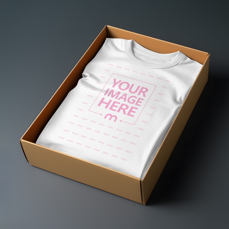 Free shirt in box mockups