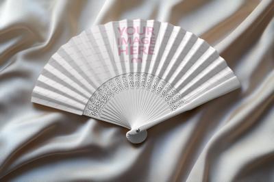 Folding Hand Made Fan Mockup for Cultural & Event Branding