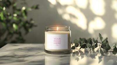Glass Scented Candle Mockup for Home Décor