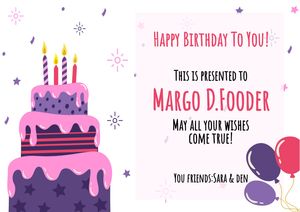 Gift Certificate Happy Birthday