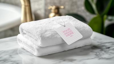 Luxury Towel Tag Mockup for Branding & Advertising