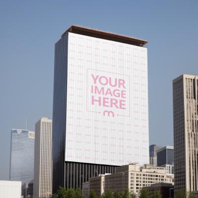 Mega Billboard PSD Mockup on the Side of Large Building
