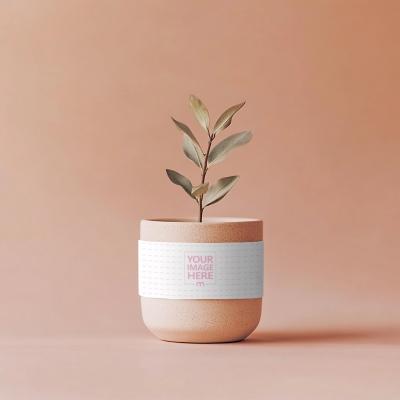 Minimalist Ceramic Plant Pot Label Mockup