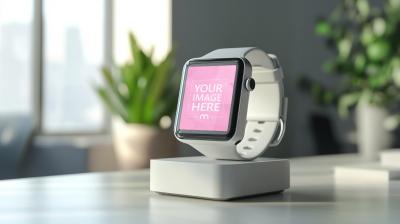 Minimalist Smartwatch Mockup for UI Showcase