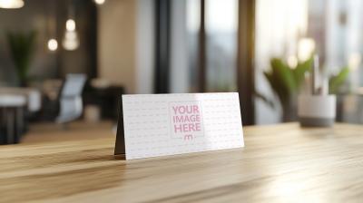 Modern Desk Nameplate Mockup for Interior Design Presentation