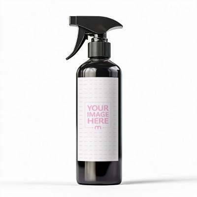 Plastic Spray Bottle Label Mockup on White Background