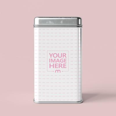 Rectangular Aluminum Tin Mockup for Food Packaging Design