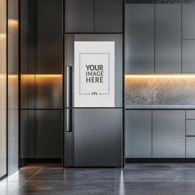 Refrigerator Mockup with Blank Display for Custom UI Concepts