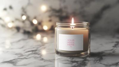 Scented Candle Mockup in Minimalist Glass Jar