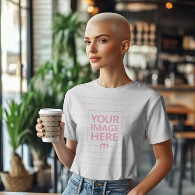 Slim Fit T-Shirt Mockup on Model for Apparel Display