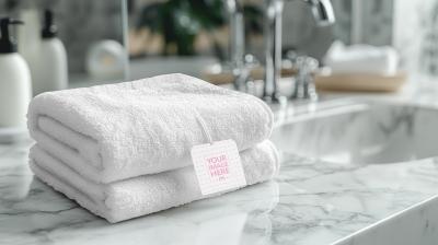 Soft Towel Tag Mockup for Spa & Wellness Branding