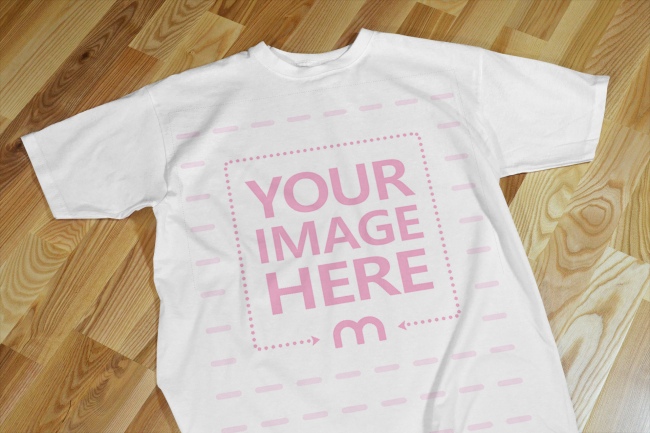T-Shirt on Floor Realistic Front View Mockup preview image