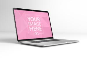 Turned View Macbook Pro Laptop Mockup