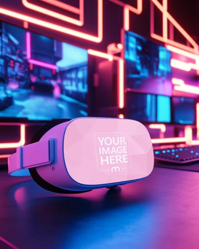 VR Headset Mockup for Tech & Gaming Promotion