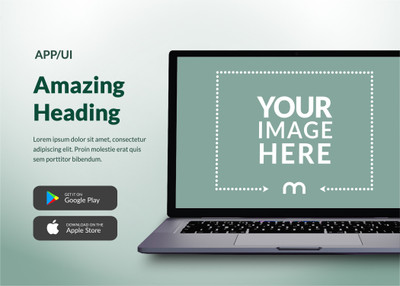 Web App Laptop Screen Promo PSD Mockup Template