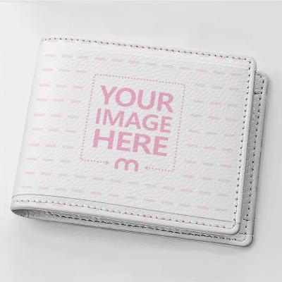 White Leather Wallet Mockup in Isolated Background