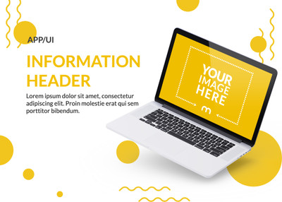 Yellow Mobile Web App Banner Design Mockup Template